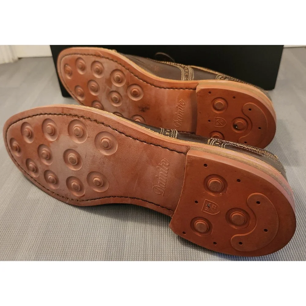 Allen Edmonds Strandmok Brown Leather Cap Toe Brogue Oxford Shoes Mens 9.5